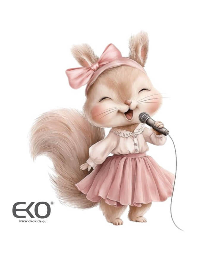 Naturalne gniazdko niemowlęce z tkaniny bambusowej wzór Piosenkarka