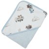 okrycie kąpielowe dla niemowlaka z kapturkiem rolnik błękit 100x100