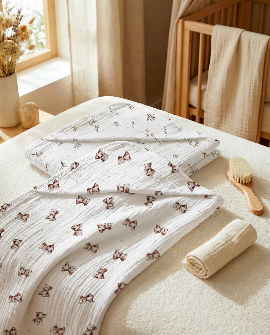 okrycie kapielowe niemowlece muslin