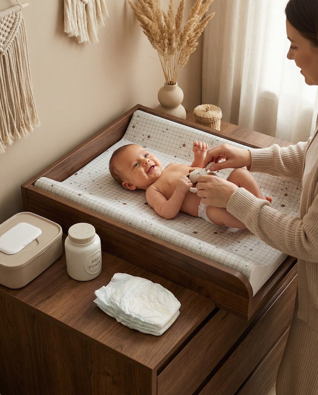 przewijak niemowlęcy twardy 70 cm gwiezdny pył