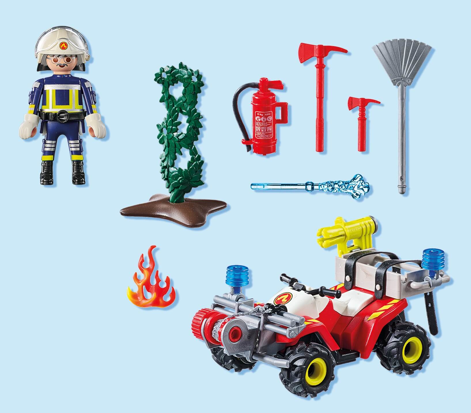 playmobil strażak quad pożar dzieci