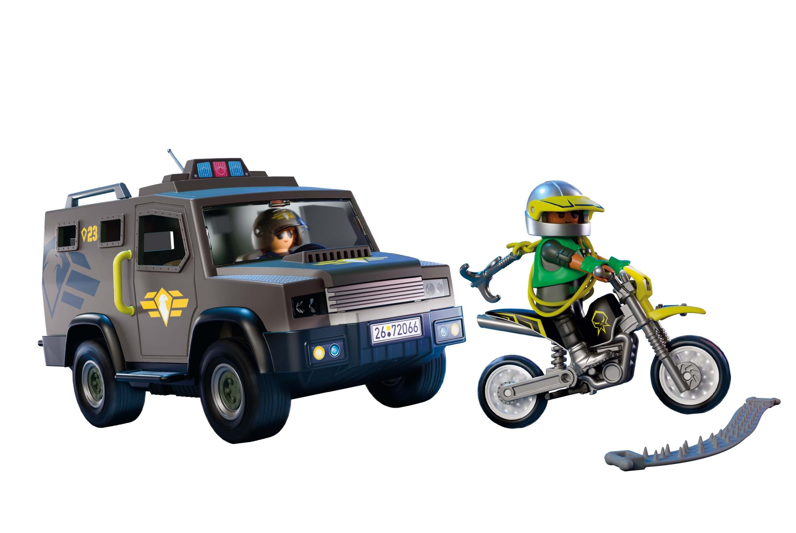 playmobil swat samochod policja kolczatka motocykl