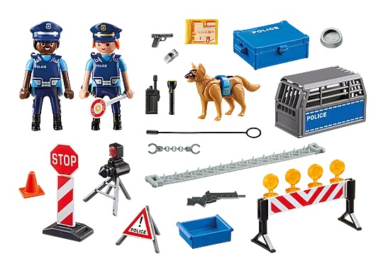 playmobil policja blokada droga figurki