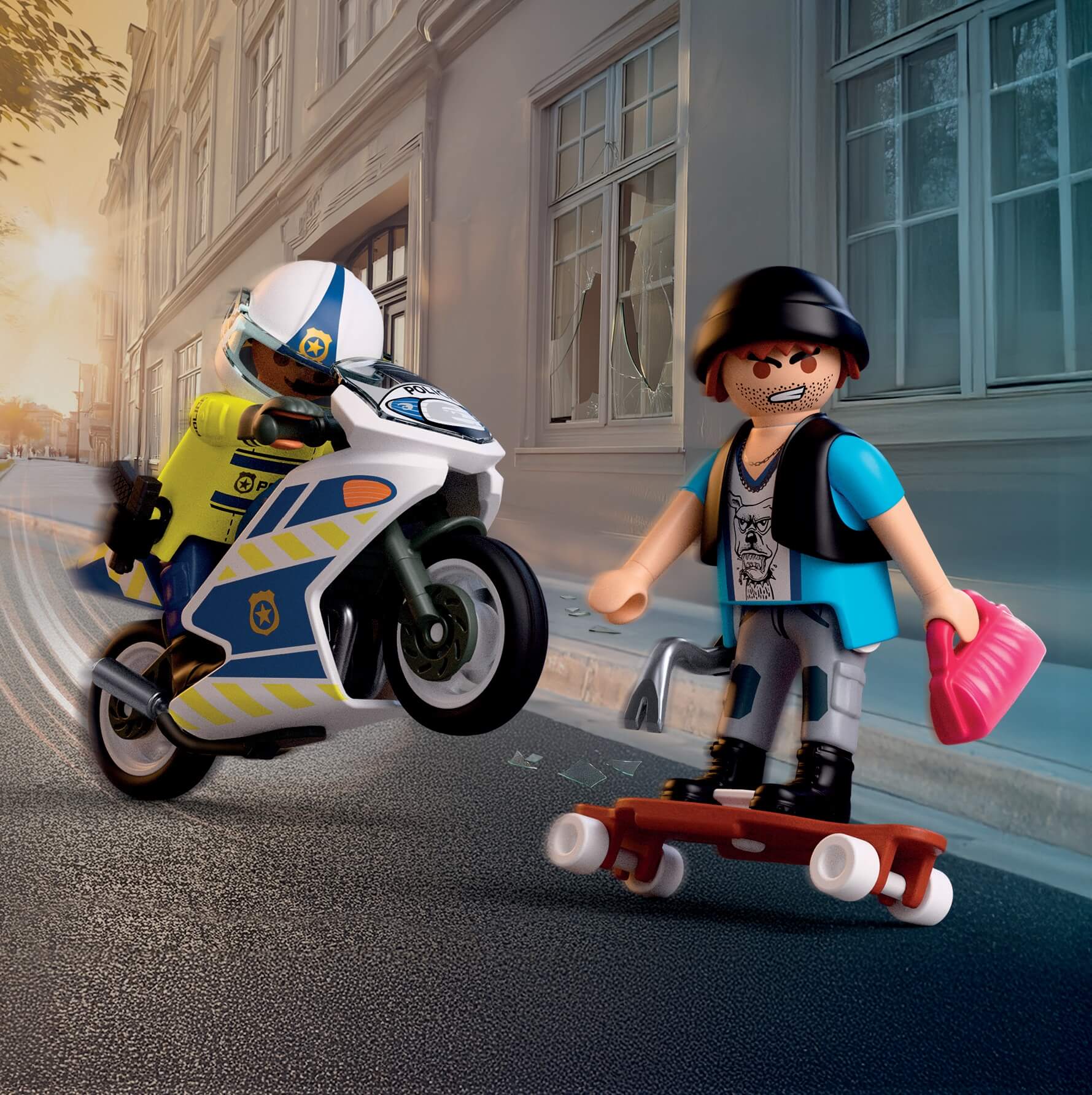 playmobil złodziej deskorolka longboard zestaw