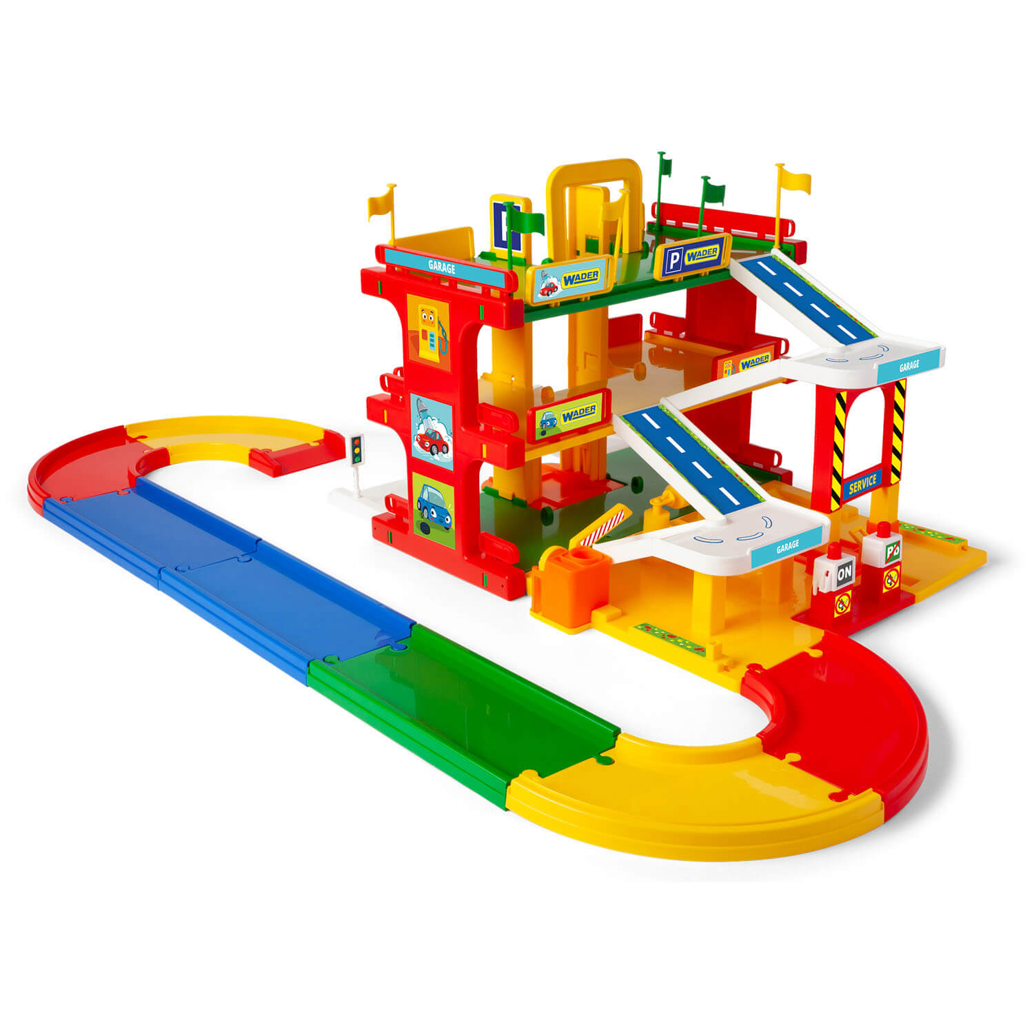 parking dla dzieci z windą myjnią i stacją paliw