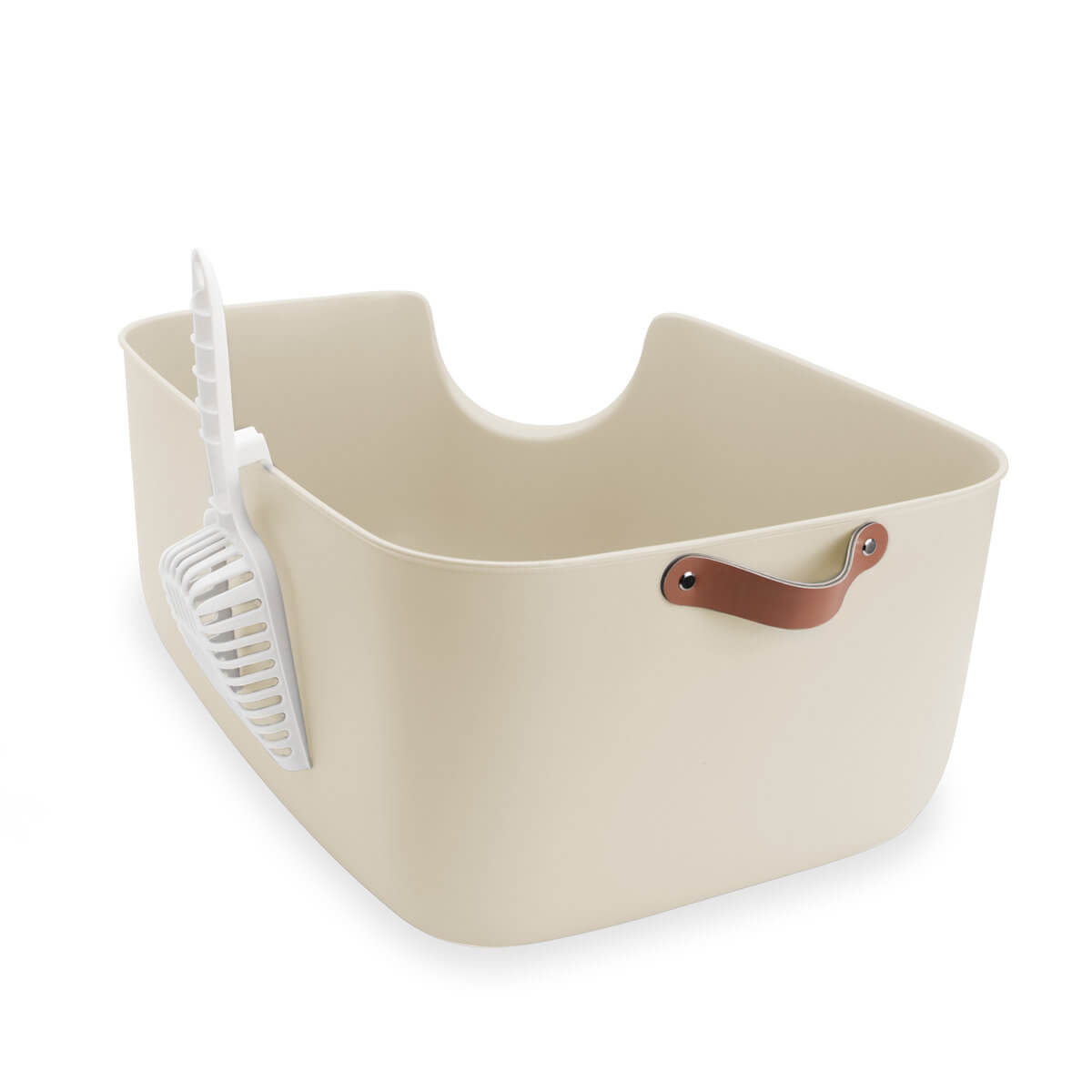 Kuweta dla kota Carinio Corner Beige z wysokimi bokami