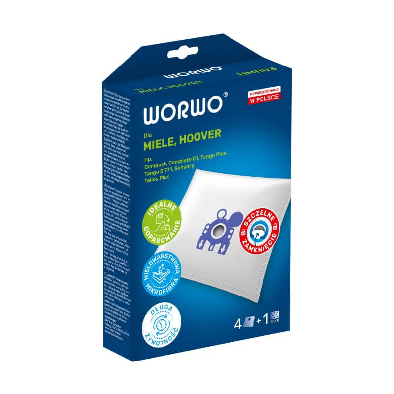 Opakowanie worków WORWO HMB03 do odkurzaczy Hoover i Miele