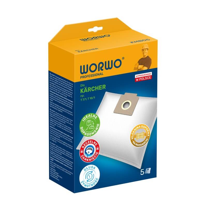 Opakowanie worków WORWO Professional KMB05 do odkurzaczy KärcherOpakowanie worków WORWO Professional KMB05 do odkurzaczy Kärcher