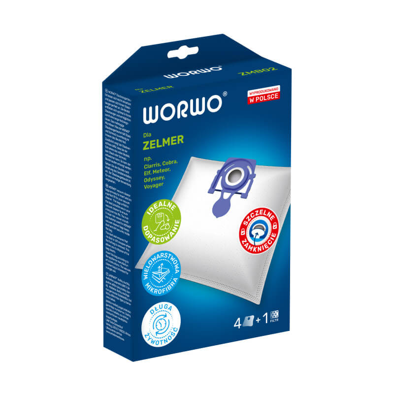 Worki WORWO ZMB02 do odkurzacza Zelmer 4 sztuki