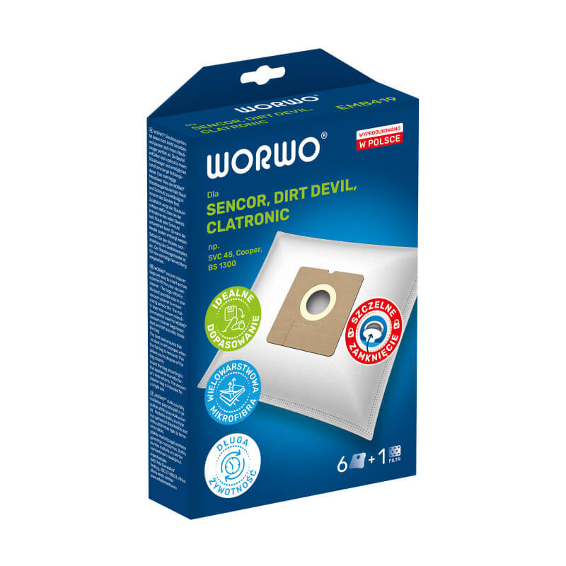 Worki do odkurzacza WORWO EMB419 6 sztuk