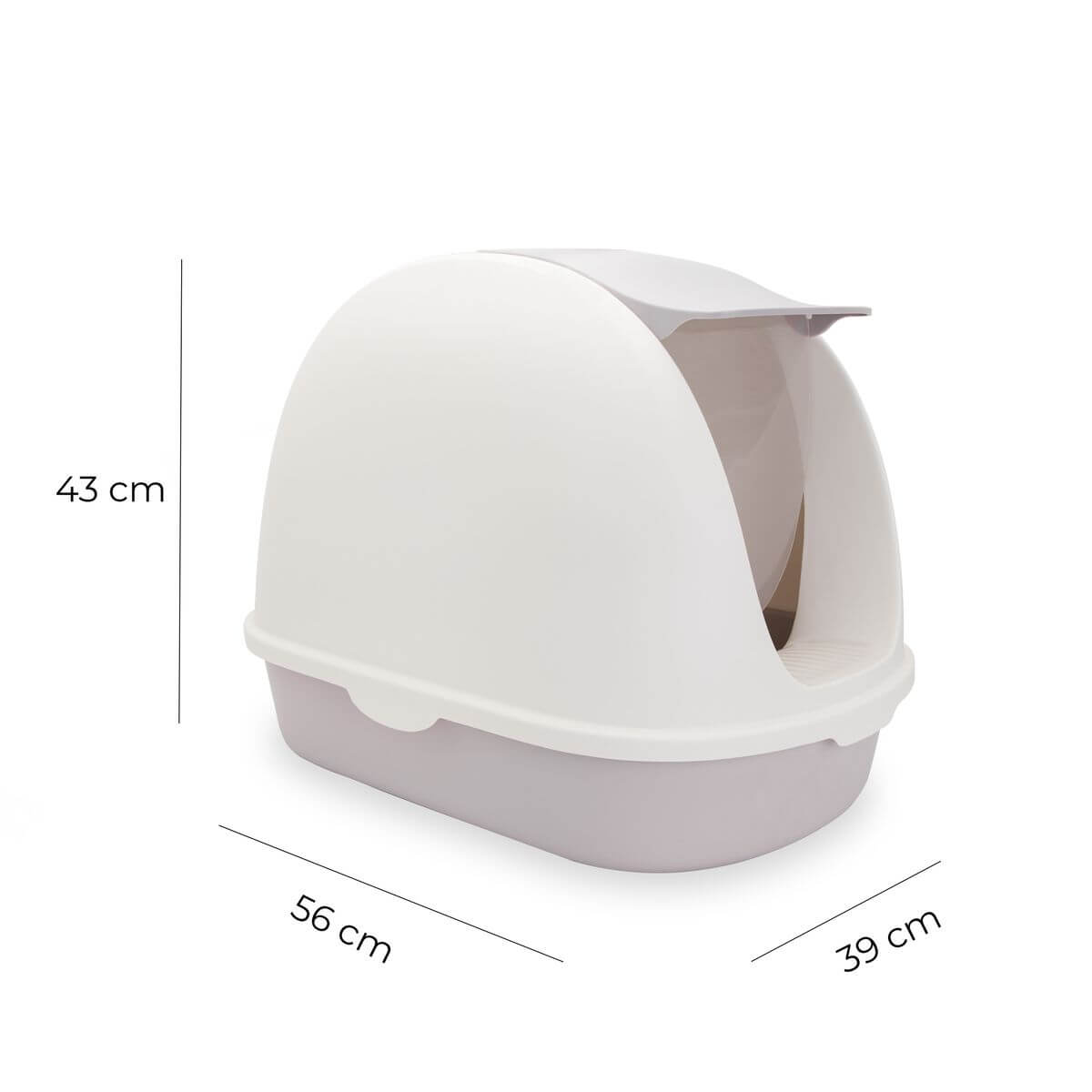 Wymiary kuwety dla kota Carinio Capsule White XL
