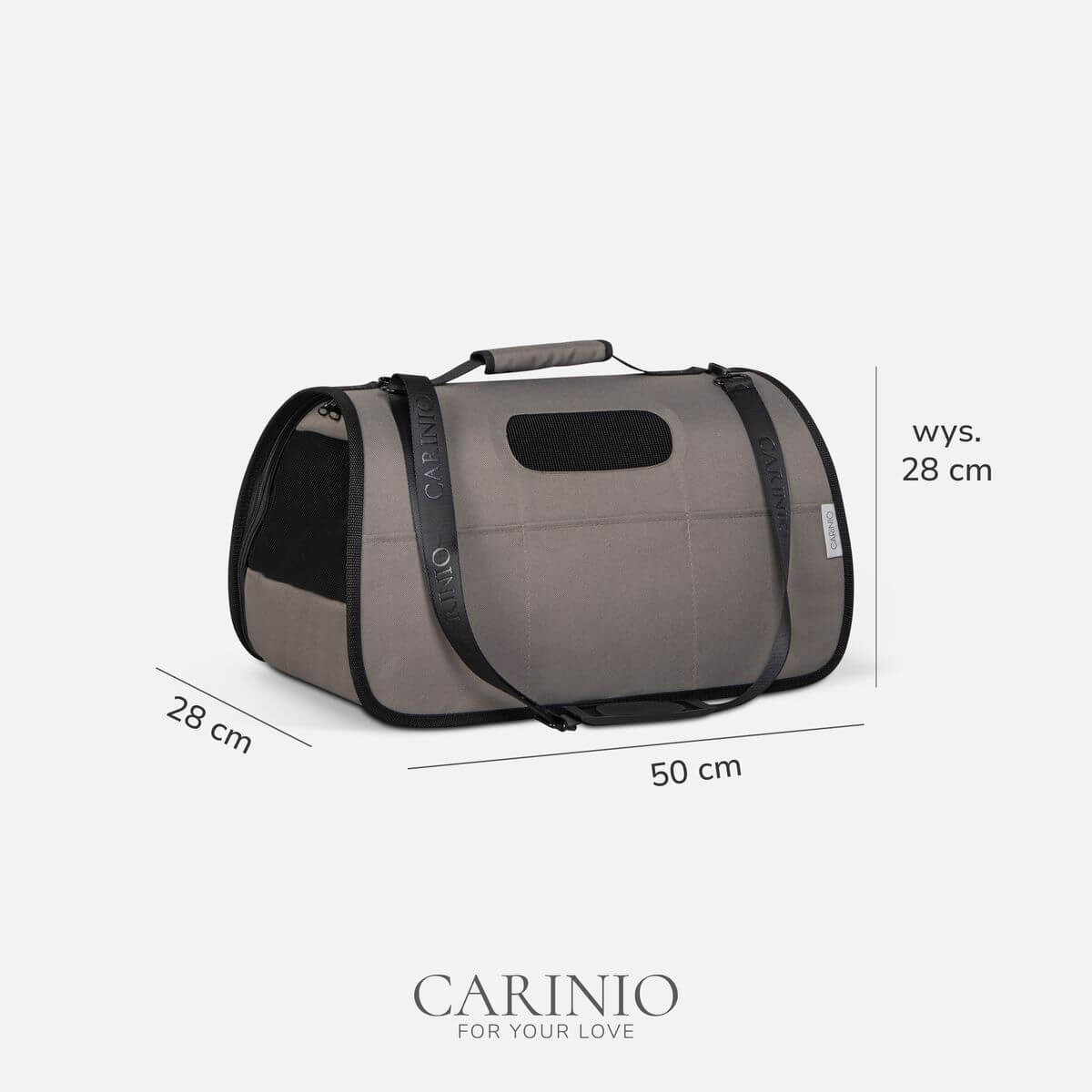 Wymiary transportera dla psa i kota Carinio Nomado Normandy Khaki 50 x 28 x 28 cm