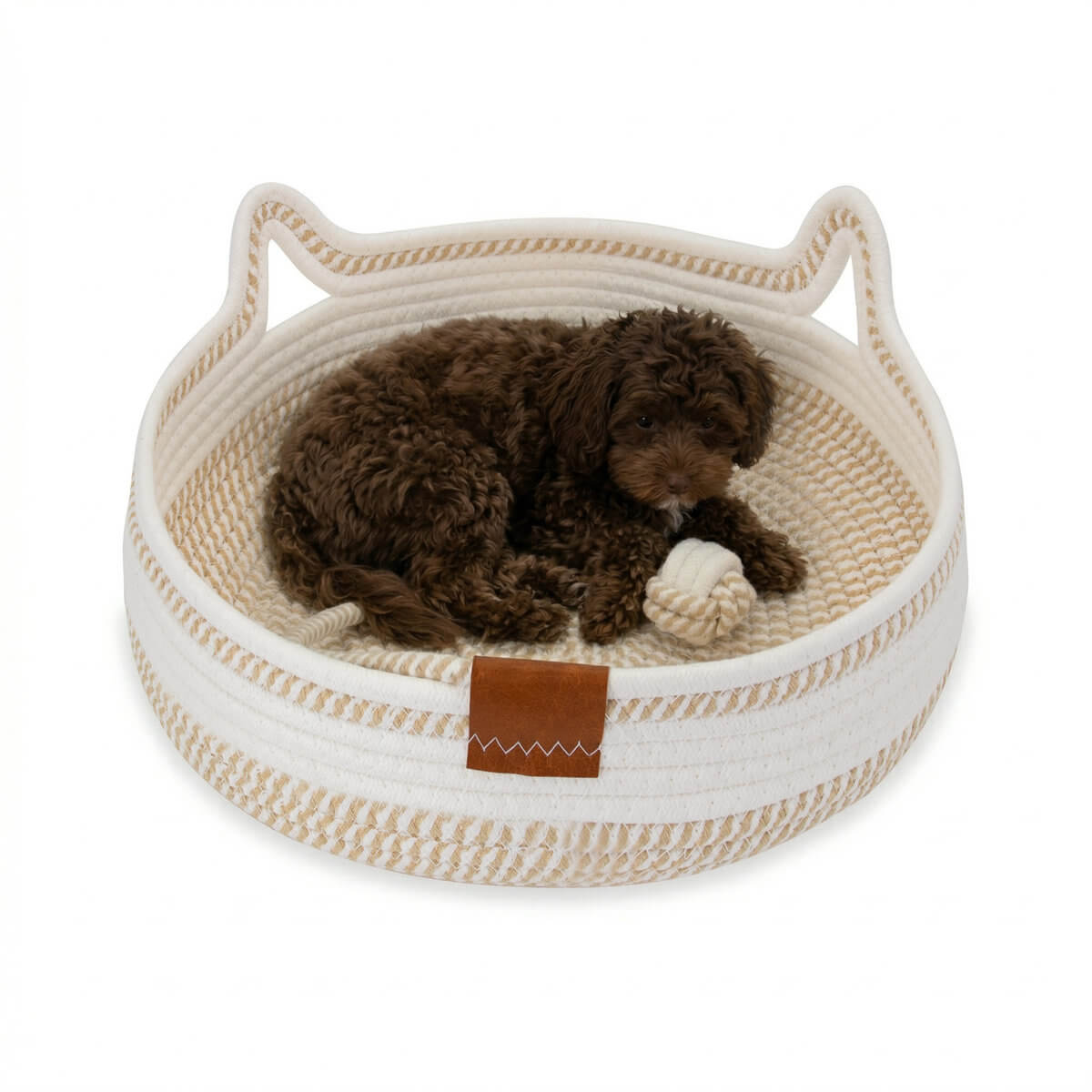Legowisko dla psa i kota Carinio Playground White Coffee L
