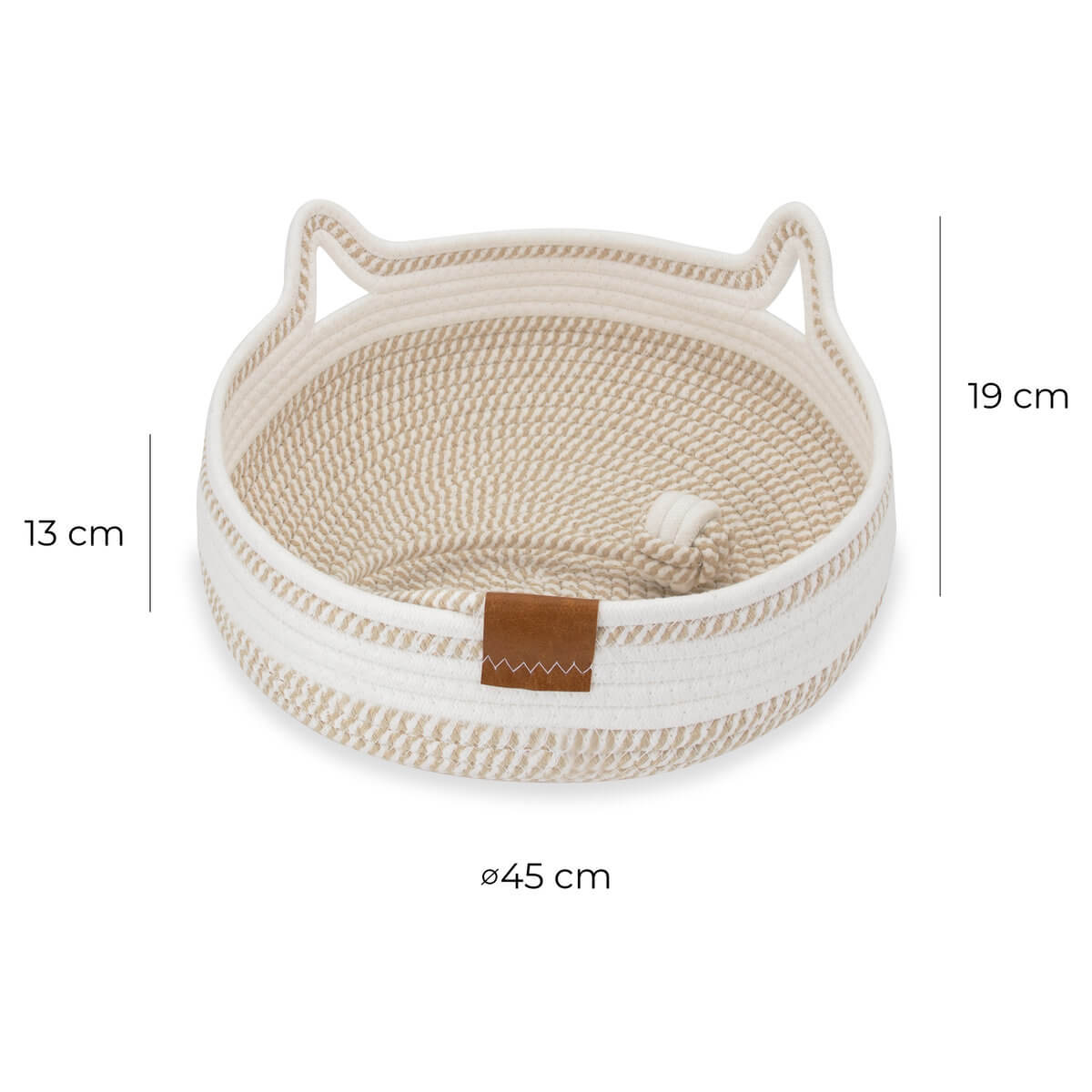Wymiary legowiska Carinio Playground White Coffee L 45 x 45 x 13 cm