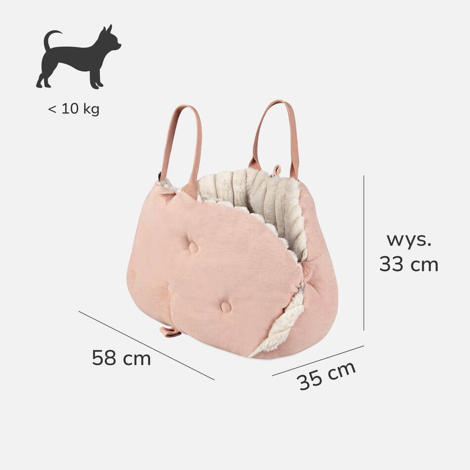 Wymiary torby Carinio Doda Pink – 58 × 35 × 33 cm Wymiary torby transportowej Carinio Doda Pink 58 x 35 x 33 cm