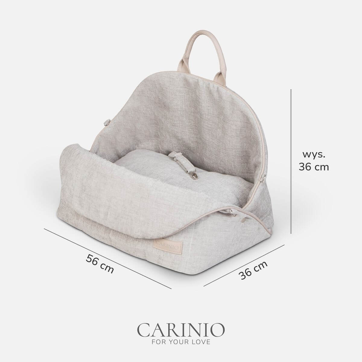 Wymiary torby transportowej Carinio Amis Dove – 56 x 36 x 36 cm Wymiary torby dla psa i kota Carinio Amis Dove 56 x 36 x 36 cm